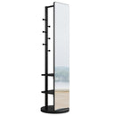 Full-length mirror, rubber wood + mirror, 68.8 x 19.6 inches (mirror width: 15.7 inches) large full-length mirror, easy to dress, organize and place in the bedroom/living room/office/cloakroom (black)