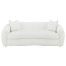 Isabella 2-piece Faux Sheepskin Upholstered Sofa Set Natural