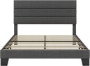 Full Size Upholstered Bed Frame With Grey Headboard