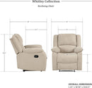 Oatmeal Wall Hugger Manual Recliner Chair For Living Room
