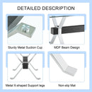 Dining table. Modern tempered glass dining table. Large modern office desk with silver plated metal legs and black MDF crossbars, suitable for both home and office use. Kitchen. 71 ''x35.4''x30 ''