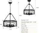 Black Industrial Chandelier Four Light Drum Fixture
