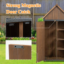 Outdoor Storage Cabinet 32.3'L X 21'W X 67'H, Garden Shed Tool Shed with Metal Frame Structure for Backyard Garden Patio Lawn (Brown)