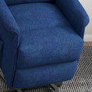 Power Lift Recliner Chair In Dark Blue Fabric Easy Assembly