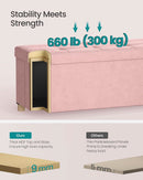 Jelly Pink Velvet Extra Large Storage Ottoman Chest