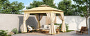 TREXM 10x10 Outdoor Gazebo Tent with Double Roofs, Patio Gazebo with Mosquito Netting, Patio Canopy for Backyard, Garden, Lawn and Deck (Beige)