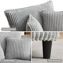 Cream Gray Oversized Chaise Lounge Adjustable Backrest
