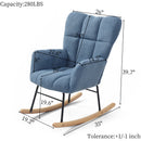 Rocking Chair Teddy Upholstered Glider Rocker Rocking Accent Chair Padded Seat with High Backrest Armchair Comfy Side Chair for Living Room Bedroom Offices Blue