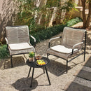 Modern 3-Piece Outdoor Bistro Set with Wide Chairs