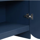 Vertical Stripes and Wavy Design of a Four-Door Cabinet Cabinet Suitable for Hallway, Entryway, Living Room