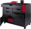 Black Halifax Two Door Storage Cabinet With Four Drawers