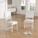 Vintage Traditional 2-Piece Upholstered Dining Chairs with Padded Backs, Cream