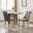 Rayon Cloth Flocking Chenille Dining Chairs Channel Kitchen Dinner Chair Comfy Fabric Upholstered Accent Chair for Dining Room with Golden Stainless Steel Plating Legs,Set of 2 (Gray), SW1647GY