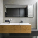 Modern Squared Corner Rectangle Wood Wall Mirror 24 x 54