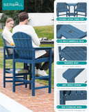 Widened Tall Adirondack Chairs Set with Double Tray