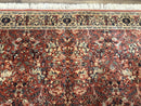 Persian Area Rug 8 x 11.6, Wool, Royal Hunting Scene, Vintage Couristan Rug, Red, Allover Pattern, Belgium Power Loomed