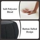 30 Inch Round Profile Teddy Fabric Hidden Storage Ottoman
