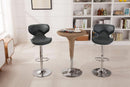 Masaccio Grey Leatherette Airlift Swivel Barstool Set of 2
