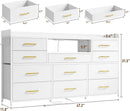 Bedroom Dresser With 11 Drawers And 60 Inch TV Stand White