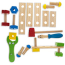 21 Pieces Construction Building Tools in Wooden Toolbox
