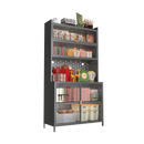 73'' Tall Kitchen Pantry Cabinet , 6 Level Flip Door with Pegboard Spacious, Adjustable & Stylish Metal Pantry Storage Cabinet, Anti-Tip Design Hutch for Kitchen, Dining Room, Living Room(Grey)