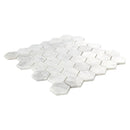 Carrara White Hexagon 11.75"x12" Honed Marble Mesh-Mounted Mosaic Tile 2" Hexagon-MSI Collection
