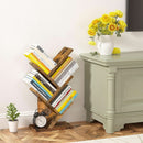 Rustic Brown 4 Tier Tree Bookshelf Free Standing Living Room