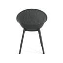 Modern Gable Dining Chair Set of 2 with Weather-Resistant Plastic in Black