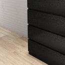 4 Drawer Dresser,Modern Storage Chest of Drawers,31.5In Black Dresser for Closet with Handle-Free Design, Closet Chests Organizer for Bedroom, Living Room,Black