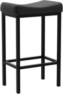 Counter Height Bar Stools Set Of 2 Saddle Seat Black