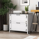 2 Drawer Farmhouse File Cabinet,Filing Cabinet with Lock for Home Office
