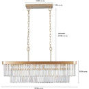 Chandeliers,Rectangular Crystal Chandelier Adjustable,E12 Modern Industrial Crystal Lights,Farmhouse Iron Ceiling Hanging Light for Kitchen Living Room Bedroom/Gold(Bulb Not Included)