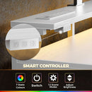 White 47 Inch LED Gaming Desk With 6 Drawers USB Type C