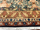 10x13 Wool Rug, Floral Pattern, Birds, Handmade Vintage Carpet, Couristan Rug, Beige
