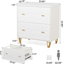 Two Drawer Lateral File Cabinet White And Gold For Legal Letter A4 Files Printer Stand Home Office