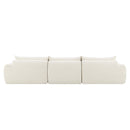 [VIDEO Provided] 116'' Fully Compressed Sofa with High Density Foam, No Assembly Required, Legless Design without Frame, Integrated Backrest and Seat Cushion, Free Combination, Particle Chenille
