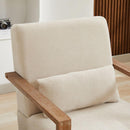30.3"W Swivel Modern Upholstered Accent Chair with Solid Wood Armrests and 360 Degree Comfy Lounge Reading Chair, Side Armchair for Hotel, Bedroom, Living Room, Office, and Nursery Room. Beige