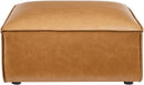 Tan Vegan Leather Contemporary Sectional Sofa Ottoman