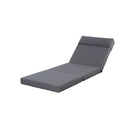 LOUNGE CHAISE SET WITH HEADREST,SPACE AVAILABLE ON ONE SIDE, ACACIA WOOD WITH WATER-RESISTANT LOUNGE CUSHIONS (DARK GREY & 3-FOLD & 4 inch) - MATCHING CREAM/BEIGE VERSION AVAILABLE