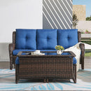 6 Piece Outdoor Patio Furniture Set With Swivel Chairs