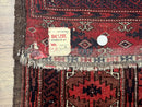 Antique Turkoman Rug 3.7 x 6.7, Red, Wool Runner Rug