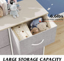 Light Grey Fabric Dresser With 6 Drawers And Fabric Bins