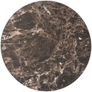 Round Bar Table With Faux Marble Top And Metal Base