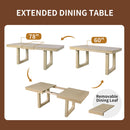 7PCs Extendable Dining Table Set, Farmhouse Extendable Table with 18' Move Leaf, 78' Rustic Wooden Kitchen Table and 6PCs Upholstered Chairs, Expanding Dining Room Table Set