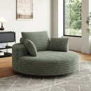 55''L Corduroy Chenille Foam Single Swivel Chair, Fluffy Modern Sleeper, 360 Degree Swivel Chair for Living Room, Bedroom, Lounge and Projection Room