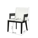 Modern Black Wood & White Glossy PU Leather Dining Chairs Set of 2, Elegant Upholstery and Ergonomic Design