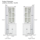 Retro Style Hutch Cabinet with Single Glass Door, China Cabinet for Home, Office, or Studio - White, 75.25'' Tall