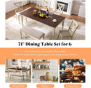 71 Inch Premium Solid Wood Dining Table Walnut Finish