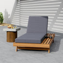 LOUNGE CHAISE SET,SPACE AVAILABLE ON ONE SIDE, ACACIA WOOD WITH WATER-RESISTANT LOUNGE CUSHIONS (Dark Grey/ & 4 INCH THICK) - MATCHING CREAM VERSION AVAILABLE
