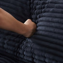 112-inch black corduroy sofa: two throw pillows, four backrests, opening up a new style for the living room's casual area